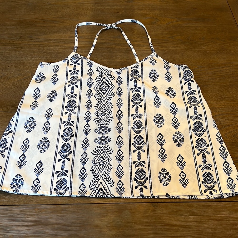 Hollister blue and white tank